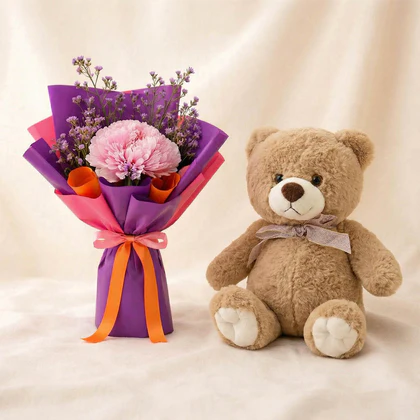 Flowers With Stuffed Animal