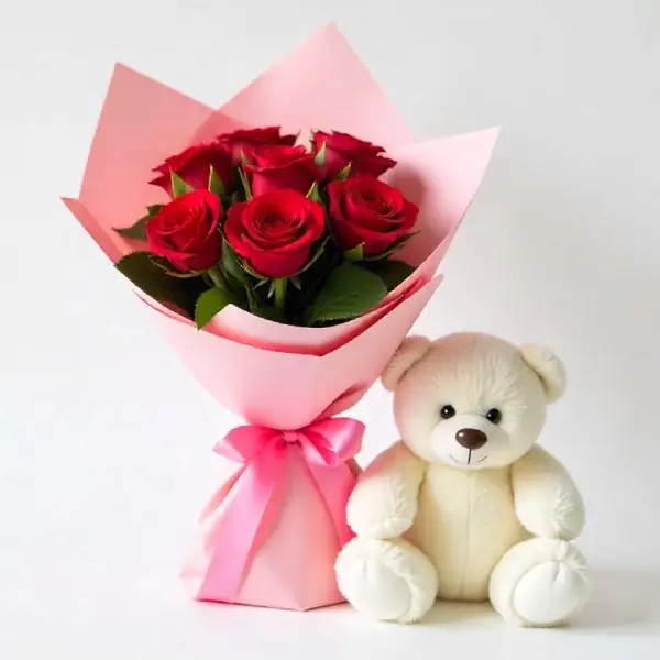 Flowers With Stuffed Animal